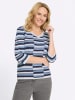 Sieh an! 3/4-Arm-Pullover in marine-himmelblau-gemustert
