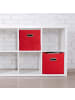 relaxdays 4 x Aufbewahrungsbox in Rot - (B)30 x (H)30 x (T)30 cm