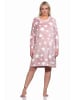 NORMANN langarm Nachthemd Bündchen Sterne Coralfleece - 76772 in rosa
