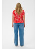KAFFE curve Bluse kurzarm KCvilana Loose fit in Poppy Red Chalk Flower