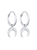 Elli Ohrringe 925 Sterling Silber Astro, Halbmond in Silber