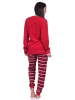 NORMANN Frottee Pyjama Schlafanzug langarm Katzen - 76540 in rot
