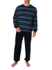 NORMANN Langarm Schlafanzug Frottee Bündchen in blau