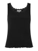 More & More feminines, geripptes Top, Spitzenborte in black