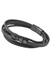 Adeliás Unisex Armband – Lederarmband Totenkopf aus Leder 19 cm in schwarz