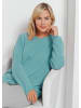 GOLDNER Kurzgröße:  Basicpullover mit V-Ausschnitt in aqua