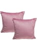 2er Set Teddy Flausch Kissen 50x50cm in Antik Rosa