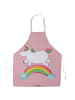 Mr. & Mrs. Panda Kochschürze Einhorn Regenbogen ohne Spruch in Rot Pastell