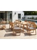 Beliani 9-tlg Gartentisch Set SASSARI II in Braun/Blau/Weiß