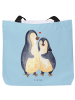 Mr. & Mrs. Panda Shopper Tasche Pinguin umarmen ohne Spruch in Eisblau