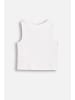 Coccodrillo Rippen-T-Shirt ohne Ärmel in weiß