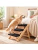 relaxdays Hundetreppe "3 Stufen" in Natur/ Schwarz - (B)61,5 x (H)56 x (T)44 cm