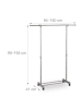 relaxdays Kleiderständer Verstellbar in Silber - (H)95-165 cm