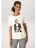 Aniston CASUAL T-Shirt in wollweiß-schwarz-grau-oliv-goldfarben-rot