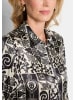 GOLDNER Viskosekleid mit Bicolor-Print in stein / schwarz / gemustert