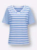 Sieh an! Kurzarmshirt in himmelblau-weiß-geringelt
