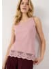 More & More schmales Rippentop mit Spitzenborte in mellow rose
