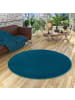 Snapstyle Hochflor-Teppich Luna Rund in petrol