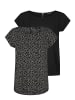 DENIMFY T-Shirt DFAda 2er Pack in Schwarz