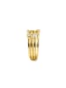 Luxenter ring in polished metal and zirconia alloy, finished in 18k yellow gold - Ulethel