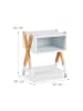 relaxdays Kinder-Nachttisch in Weiß/ Natur - (B)34 x (H)42 x (T)30 cm