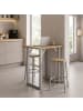 VCM  Holz Bartisch Stehtisch Tisch Tresen Xona 80x50 cm in Silber / Sonoma-Eiche