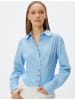KOTON Shirt in Blau Gestreift