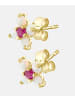 Vanlere Ohrstecker aus 375 Gelbgold mit Opal Blumen-Design
