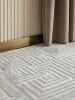 KADIMA DESIGN Teppich Kurzflor Waschbar 3D ILLER Strapazierfähig OEKO-TEX in Silber