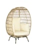 Outsunny Rattansessel,105L x 90B x 148H cm,Khaki+Beige