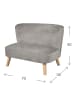 roba Lil Sofa' Kindercouch, bequem, Holzfüße & Samtstoff grau
