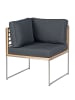 home24 Eckmodul Cipressa Teak & Edelstahl in Braun-Grau