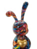 Mauro Ferretti Mehrfarbige, hasenförmige Kunstharzskulptur, 8 x 10 x 23 cm