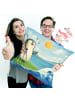 Mr. & Mrs. Panda Dekokissen Pinguin Surfer Design ohne Spruch in Weiß