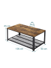 relaxdays Couchtisch in Braun/ Schwarz - (B)106 x (H)45 x (T)60 cm