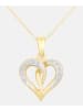 Diamant L'éternel Halskette mit Anhänger aus 375 Gelbgold mit Diamant Herz-Design