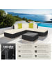 tectake Rattan Sitzgruppe mit Sicherheitsglasplatte, 2 extra Kissen