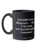 Mr. & Mrs. Panda Porzellantasse Spruch Zahnarzt Magier mit Spruch in Schwarz