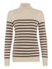 Kaffe Strickpullover KAlizza Slim fit in Feather Gray/ Brown Stripe