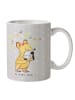 Mr. & Mrs. Panda Tasse Sängerin Herz ohne Spruch in Grau Pastell