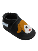 Basrakids Schwarze Baby-Leder-Laufschuhe, komfortabel mit rutschfester Sohle - Mops-Motiv