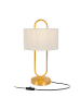 relaxdays Tischlampe in Weiß/ Gold - (H)55 x Ø 30,5 cm