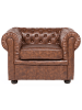 Beliani Sessel CHESTERFIELD in Braun/Schwarz - (W) 108 x (H) 70 x (L) 80 cm