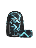 Coocazoo Schulrucksack-Set MATE "Laser Lights" 2-tlg. in Schwarz/Blau