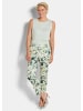 GOLDNER Jerseyhose mit floralem Design in salbei / weiß / gemustert