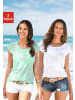 Beach Time T-Shirt in mint, weiß