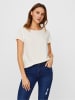 Vero Moda Langes Basic T-Shirt Kurzarm Top Einfarbiges Oberteil VMBECCA in Creme