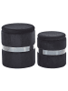 Beliani 2er-Set Pouf DORIS in Schwarz/Silber