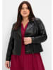 sheego Leder-Jacke in schwarz