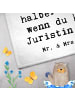 Mr. & Mrs. Panda Gästehandtuch Juristin Herz mit Spruch in Weiß